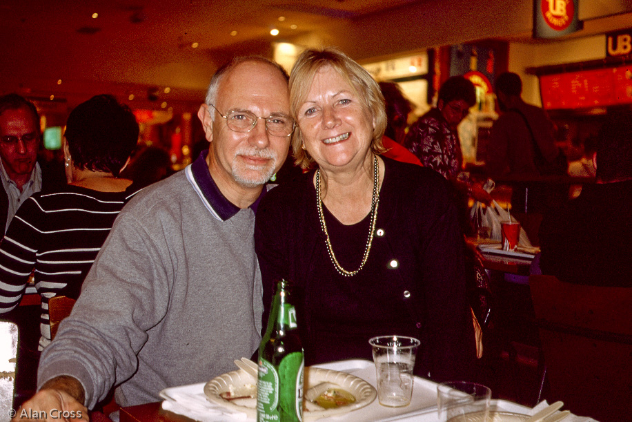 Alan and Eileen in a resturant at the Louvre