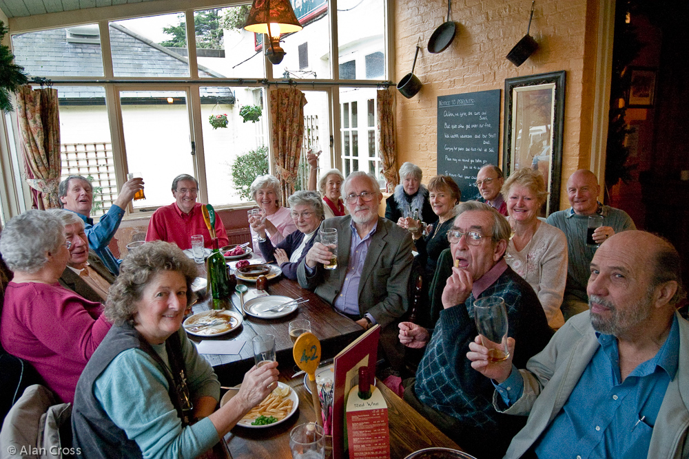The pre-Christmas gathering at the 'Fox on the River' at Thames Ditton