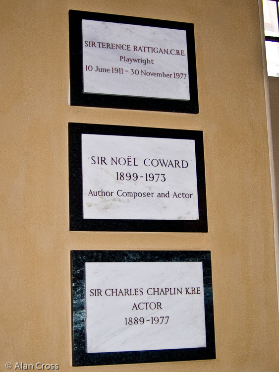 Plaques in St Paul's Church, Covent Garden