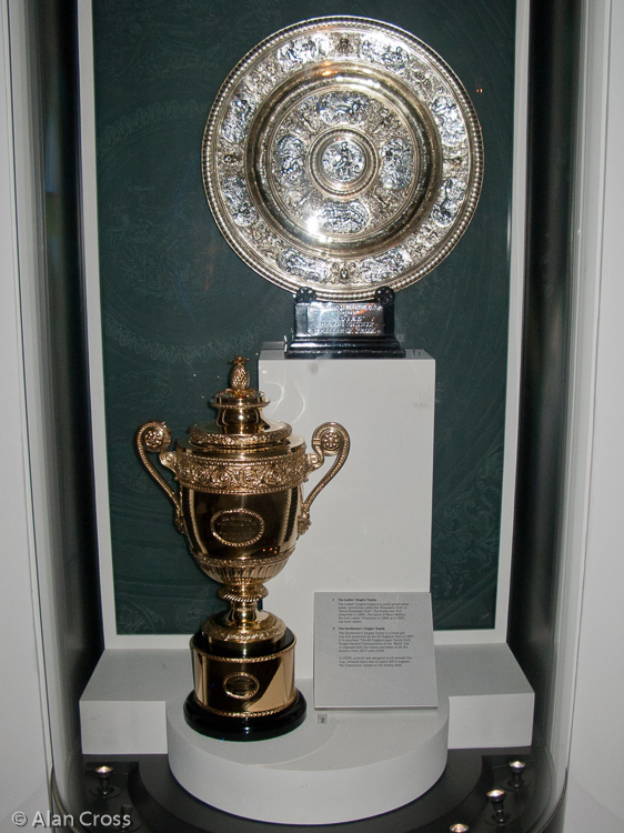 Men's and Women's Singles trophies in the Museum