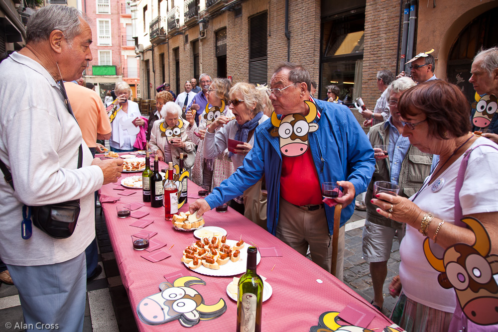Pamplona: the street party kindly laid on for us