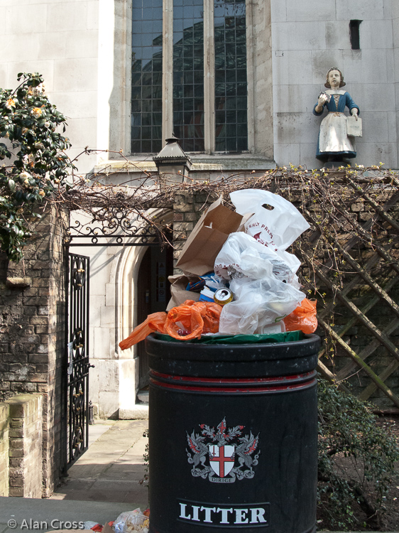 St Andrews Holborn - debris from lunch (not us!)
