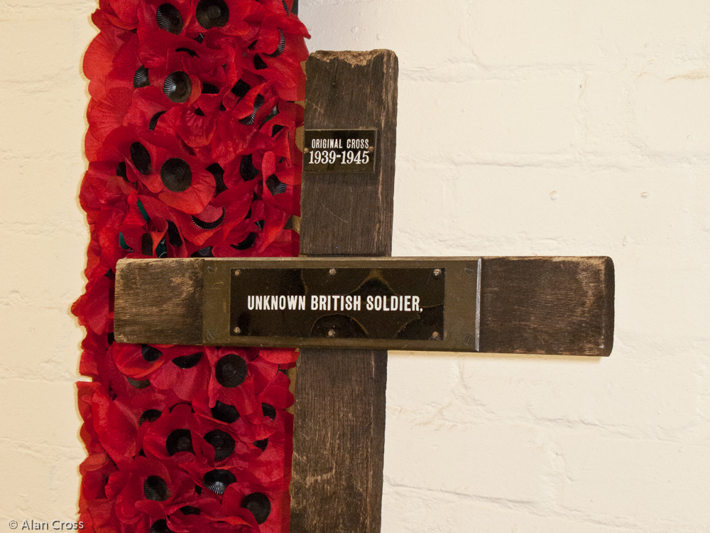 The Second World War cross displayed at Westminster Abbey on Remembrance Day