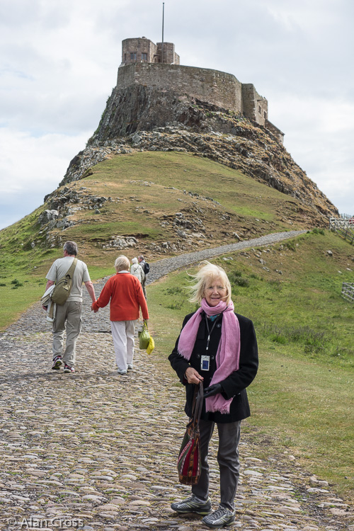 Eileen, with AlanH and Sue heading for the castle