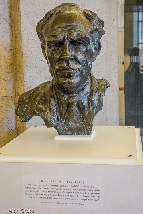 Bust of John Reith - first DG of the BBC - in the Art Deco foyer of the old building