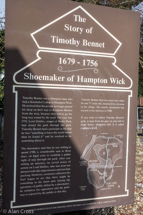 The home of Timothy Bennet - Shoemaker of Hampton Wick