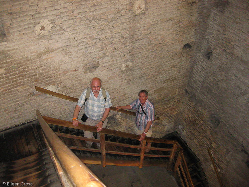 Bologna. Three of us climbed the 500 steps to the top of Torre Degli Asinelli