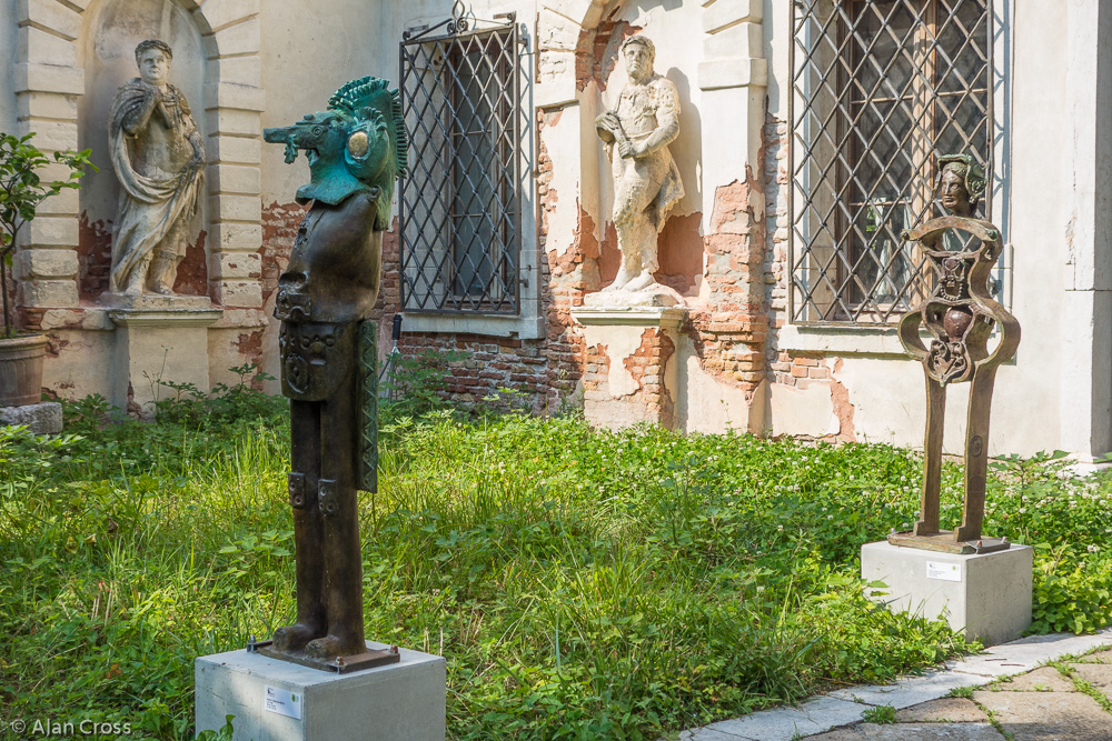 Venice, Palazzo Soranzo Capello Il Giardino - works by surrealist sculptor Roberto Sebastian Matta