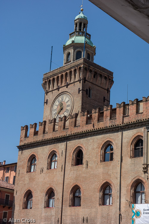 Bologna, town Hall clock tower