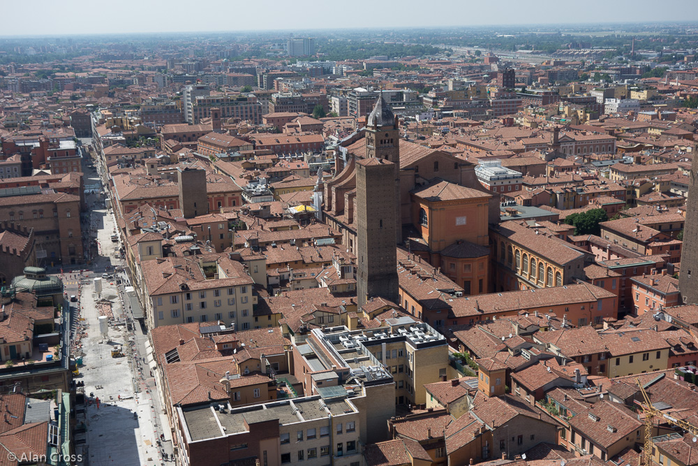Bologna, view from the top of  Torre Degli Asinelli