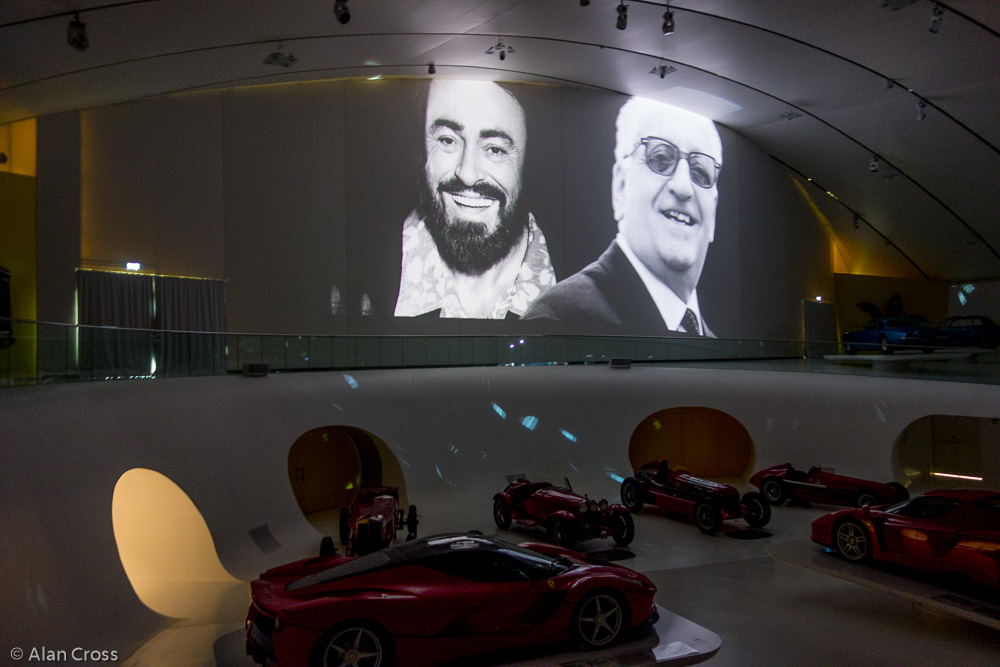 Modena, the Ferrari Museum. Luciano Pavarotti and Enzo Ferrari