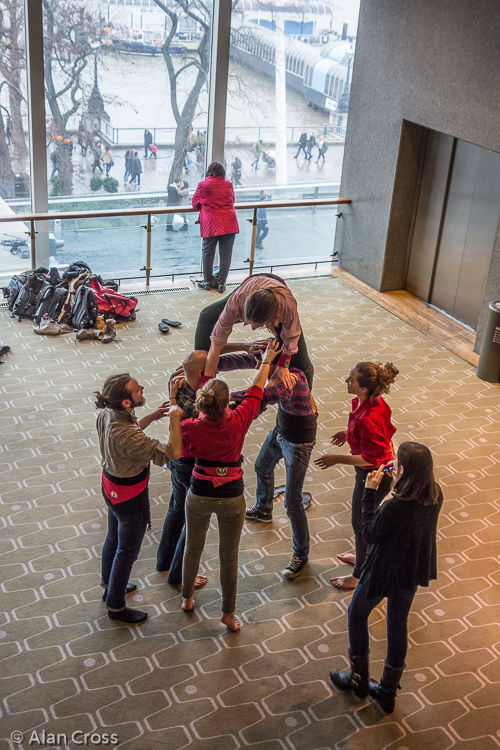 Acrobats in the concourse of the Royal Festival Hall!
