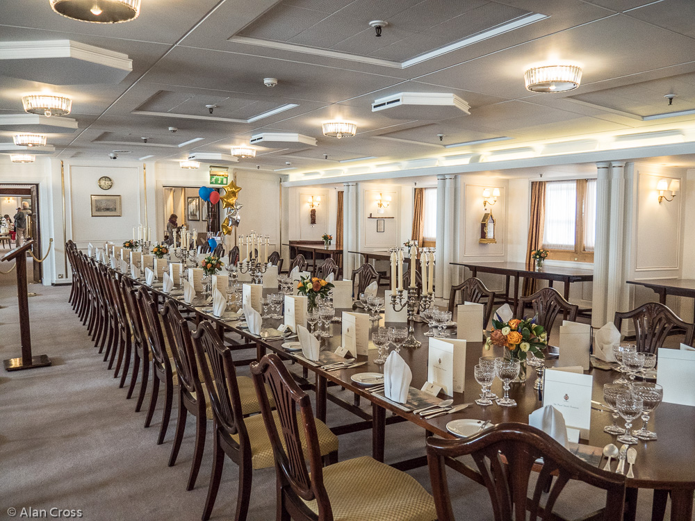 Tour of the Royal Yacht Britannia - the banquetting hall