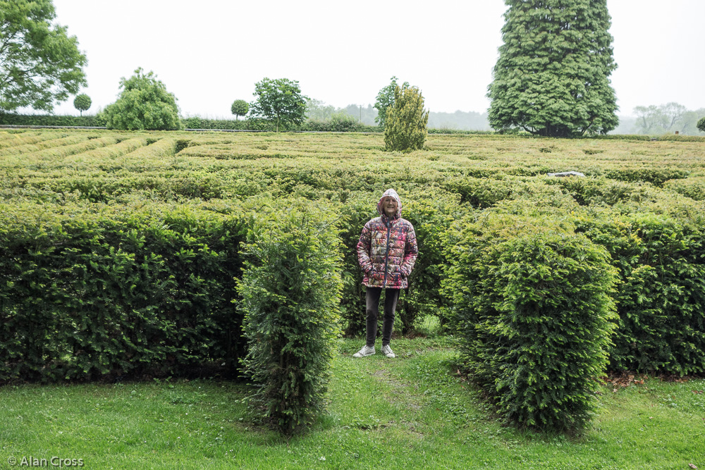 Eileen in the Maze at Doxford Hall