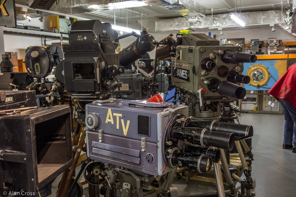 Guided tour in the basement archive: the television section, with some familar 'kit'.