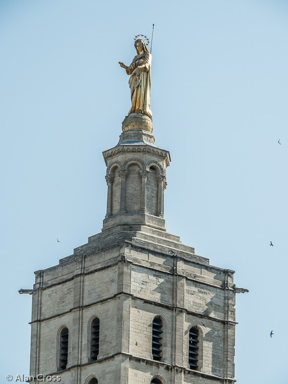 Statue of the Virgin Mary on top of the Catherdral