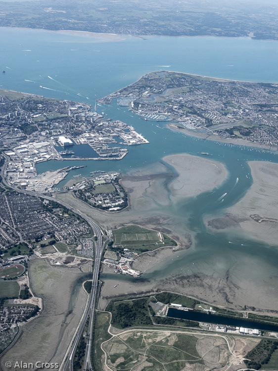 Coming into Southampton over the Isle of Wight and Portsmouth