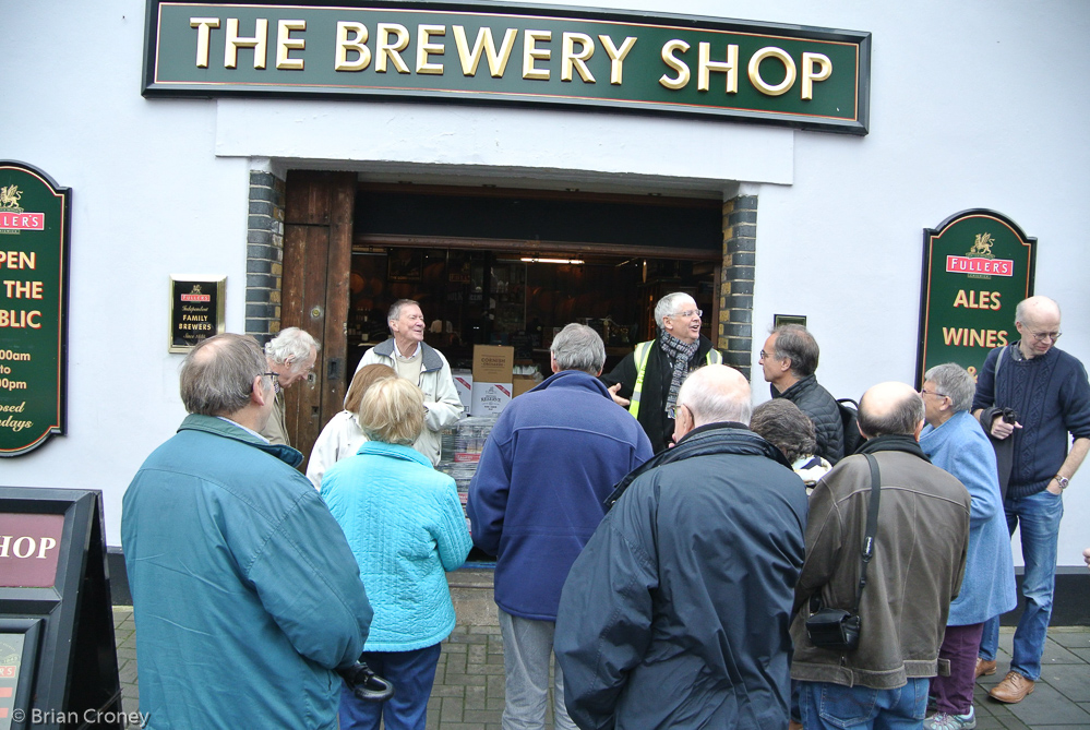 Outside the brewery shop