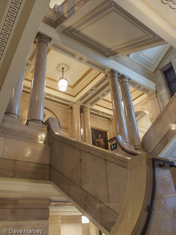Marble stairway to 1st floor areas