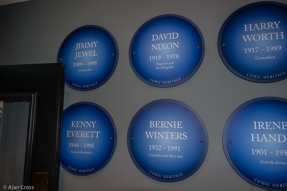 Replica 'blue plaques' inside The Anglers