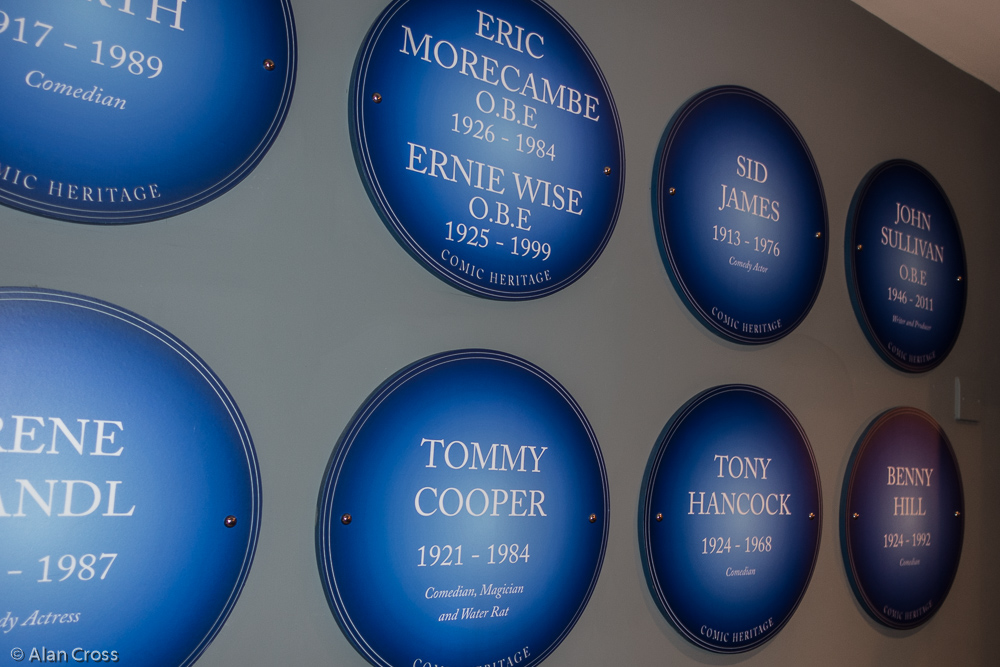 Replica 'blue plaques' inside The Anglers