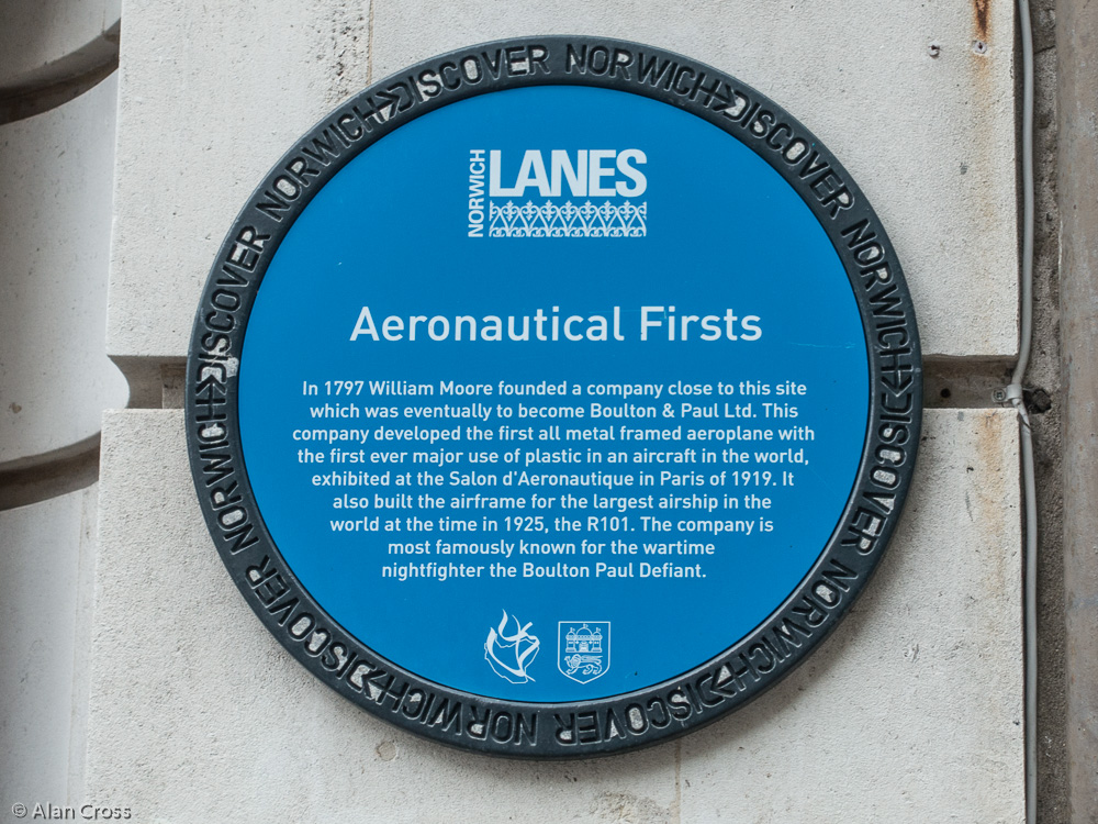 Blue Plaque marking early aeronautical developments