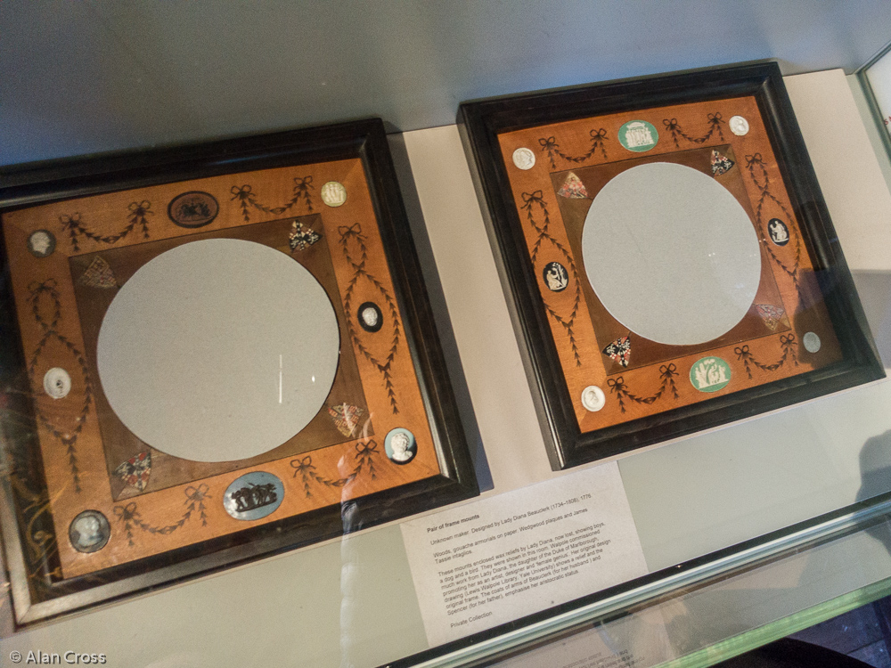 Picture frames with Wedgwood inlays,in the Turkish Smoking Room