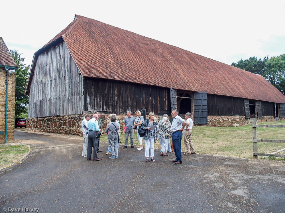The group gathering outside the Great Barn