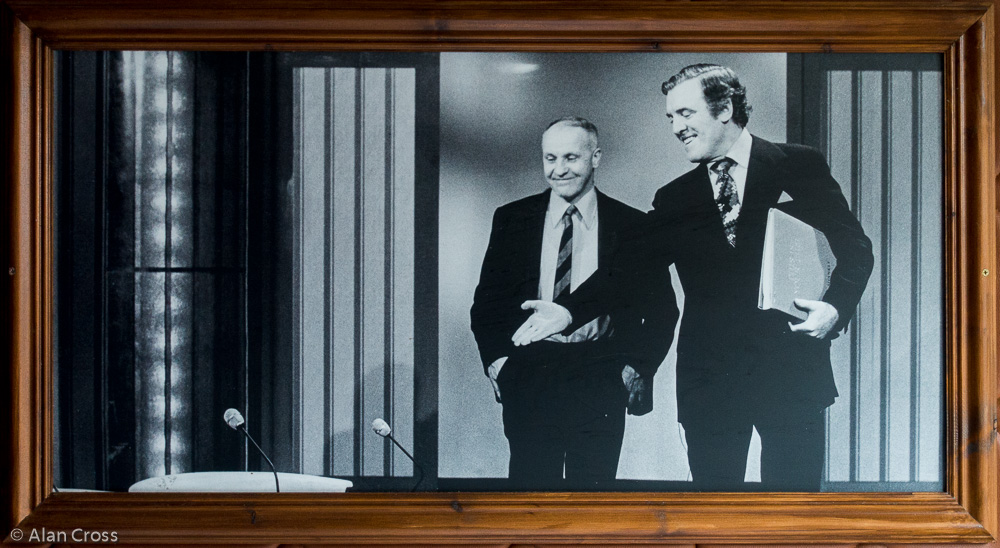 The Shankly Hotel: photo on bedroom wall. TIYL Thames OBs at Liverpool, Eamonn Andrews with Bill Shankly - nice bit of discovered nostalgia!