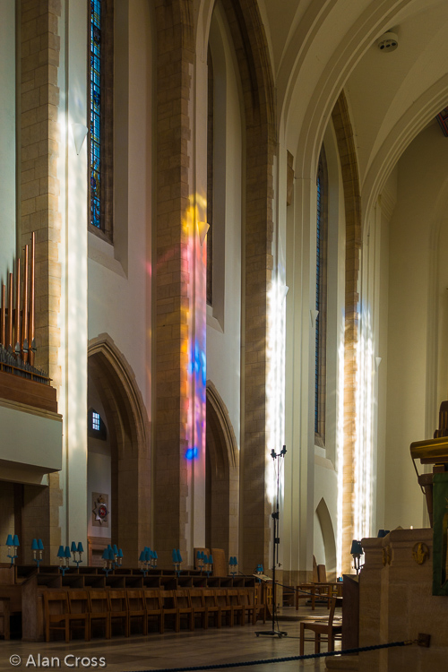 Colours projected from the chancel window