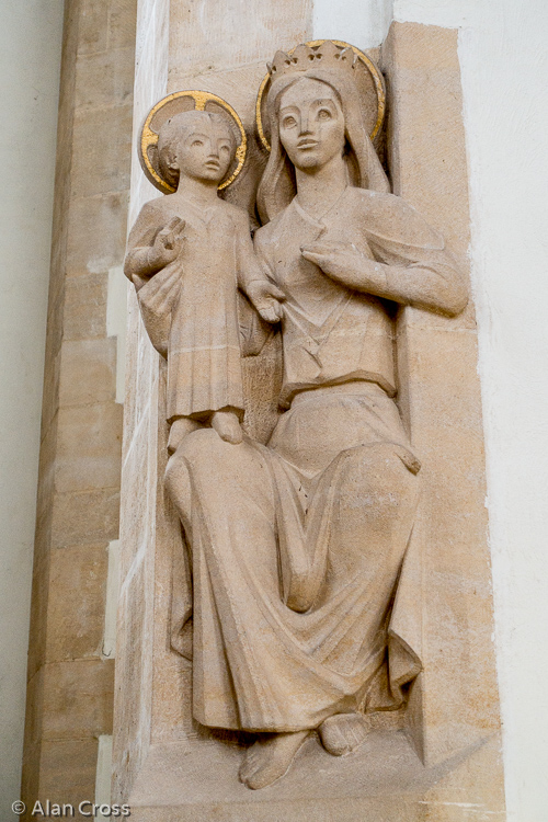 The Mary and Jesus statue in the nave