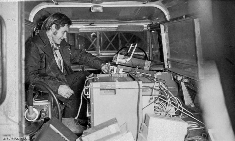 View into rear of Land Rover – Ampex mounted on top of CCU at “X”, Ray Nicholson