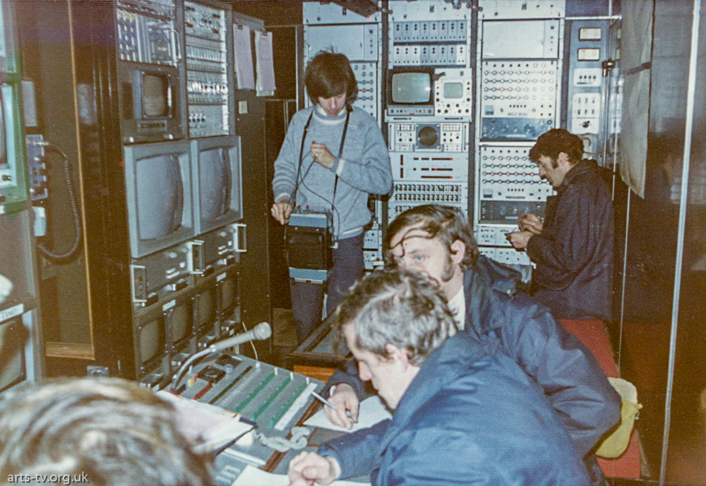 Interior – Unit 2 – Tom Rodgers standing, Dave Rodgers f/g, Nigel Spong, Bill Smith seated at back.