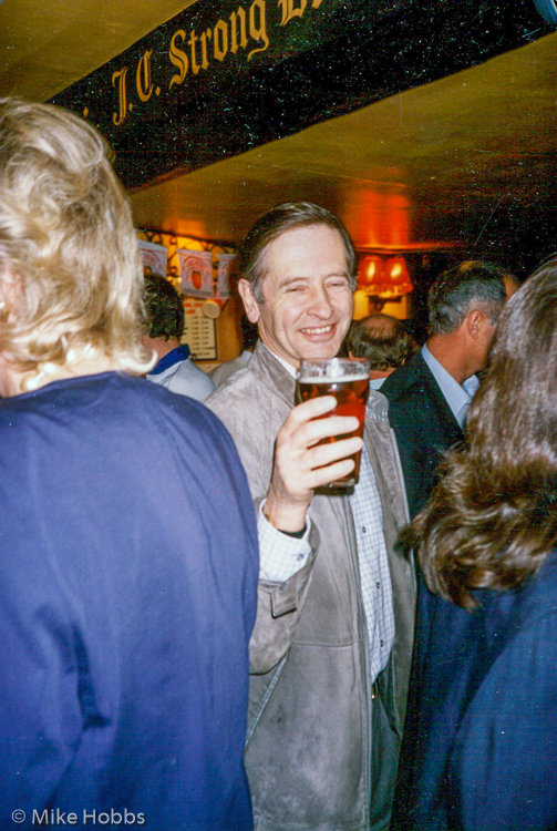 Peter Sampson with beer