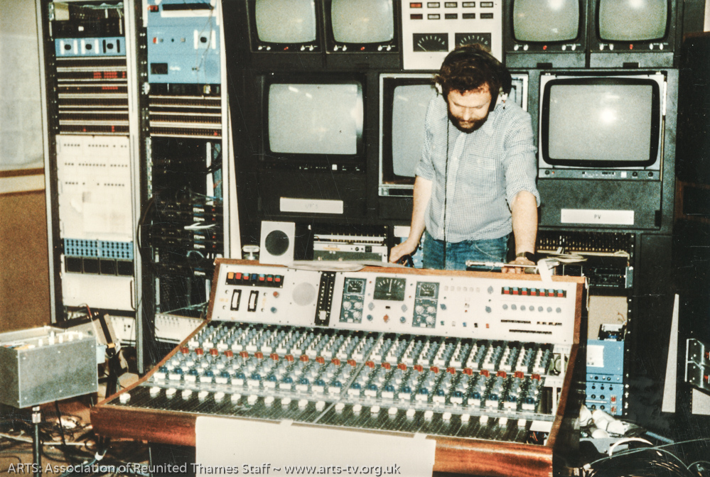 Studio 1, Sound Control, Calrec sound desk, 1988. Brian Croney